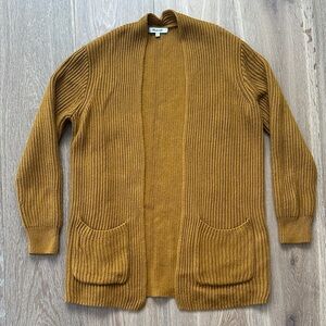 Madewell Golden Brown Ribbed Cardigan